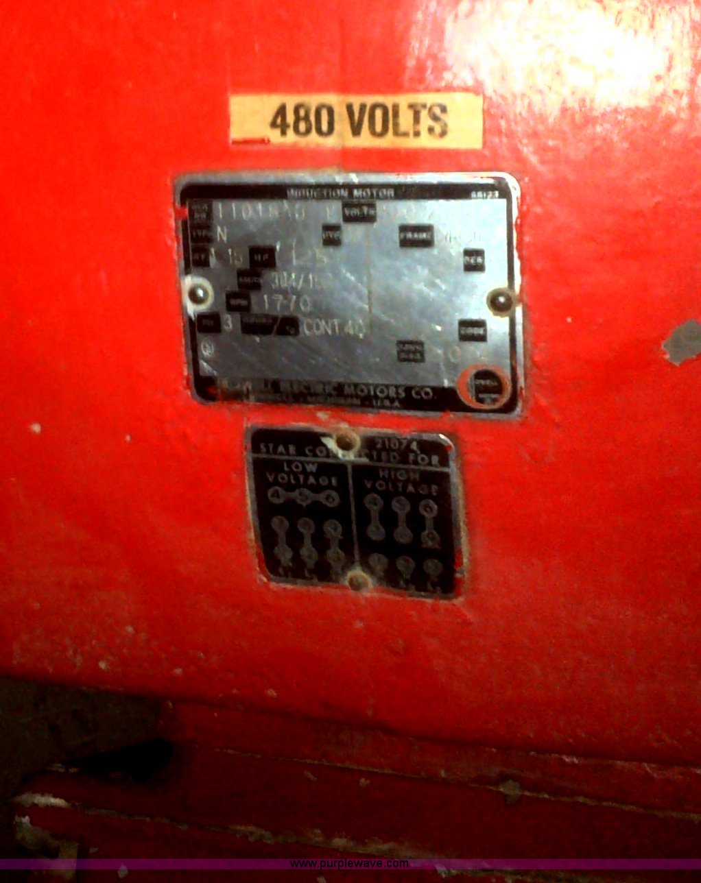 Howell Electric Motor Company pump motor in Atchison, KS Item AP9761