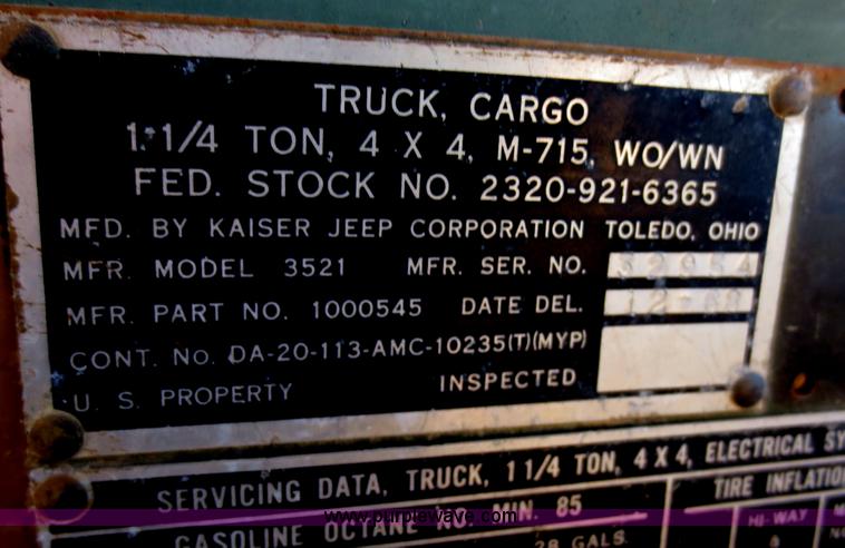 image for item C5403 1968 Jeep 1 1/4 ton truck