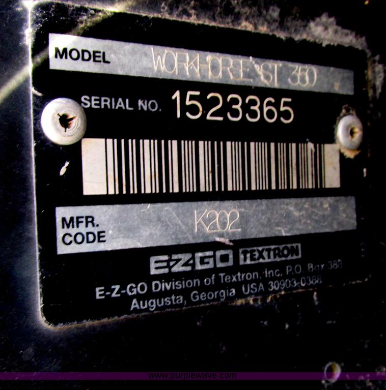 image for item F4845 2002 Ez-go Work Horse ST350 utility cart