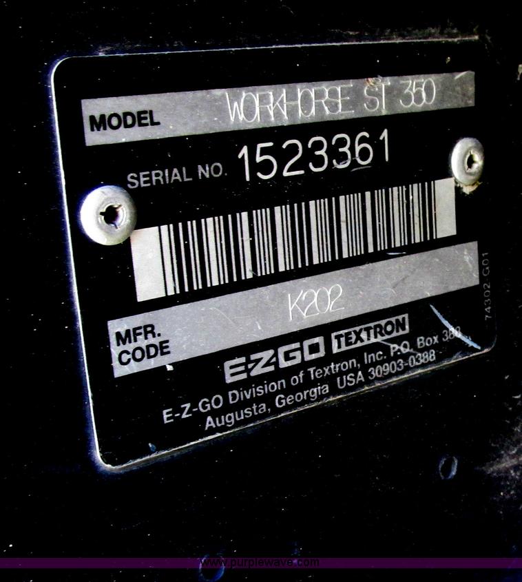 image for item F4846 2002 Ez-go Workhorse ST350 utility cart