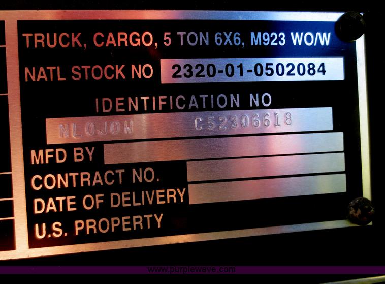 image for item F6747 1984 Am General M923 five ton cargo truck