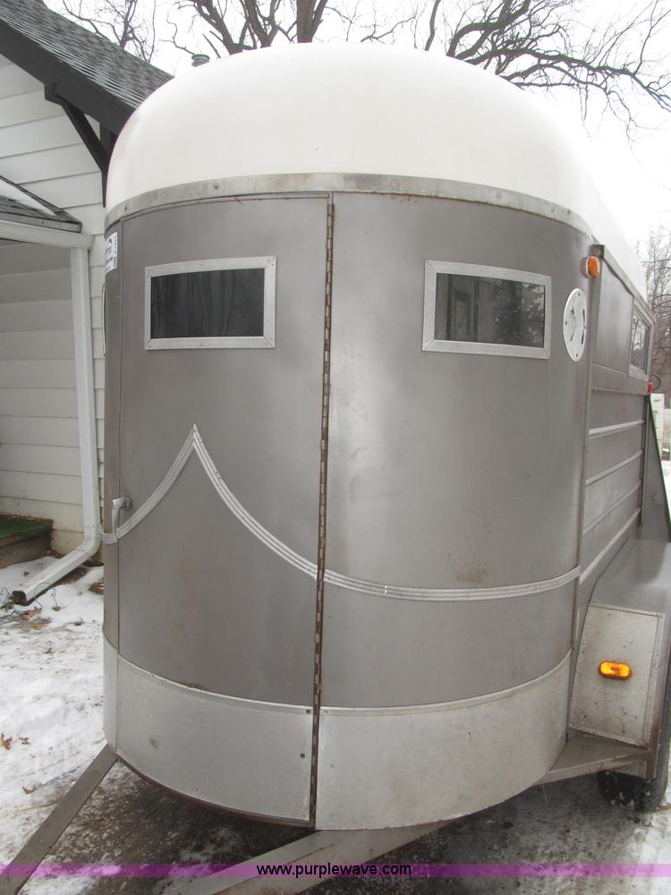 image for item F7223 1977 Flying L two horse tandem axle stock trailer