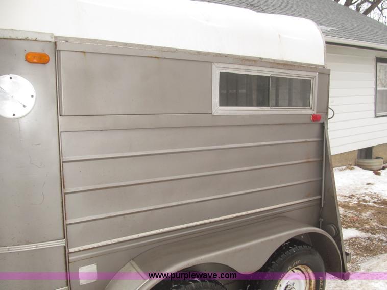 image for item F7223 1977 Flying L two horse tandem axle stock trailer