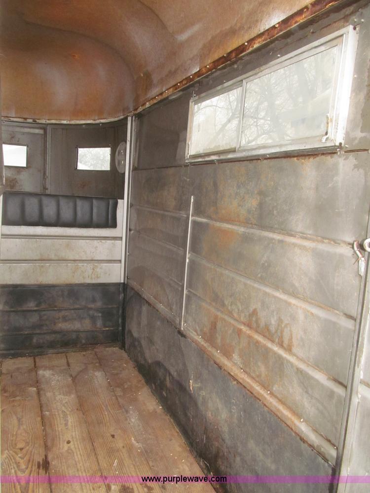 image for item F7223 1977 Flying L two horse tandem axle stock trailer