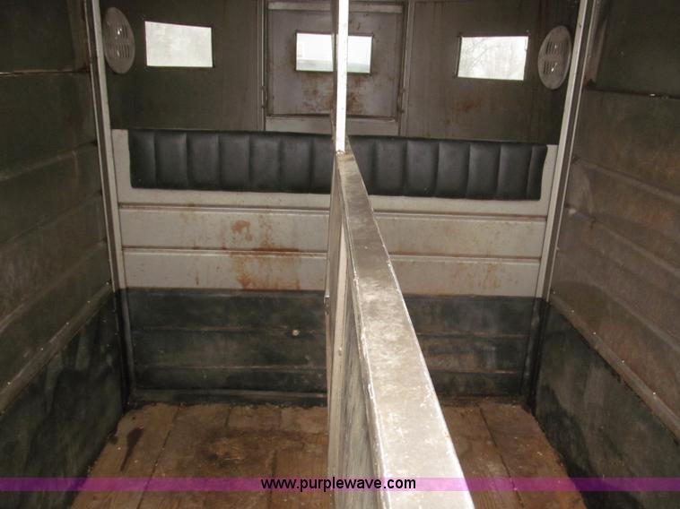 image for item F7223 1977 Flying L two horse tandem axle stock trailer