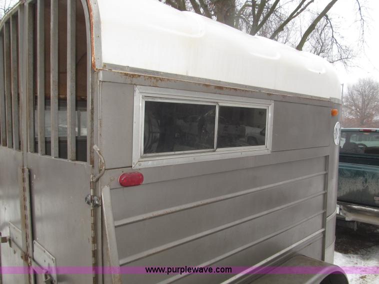 image for item F7223 1977 Flying L two horse tandem axle stock trailer