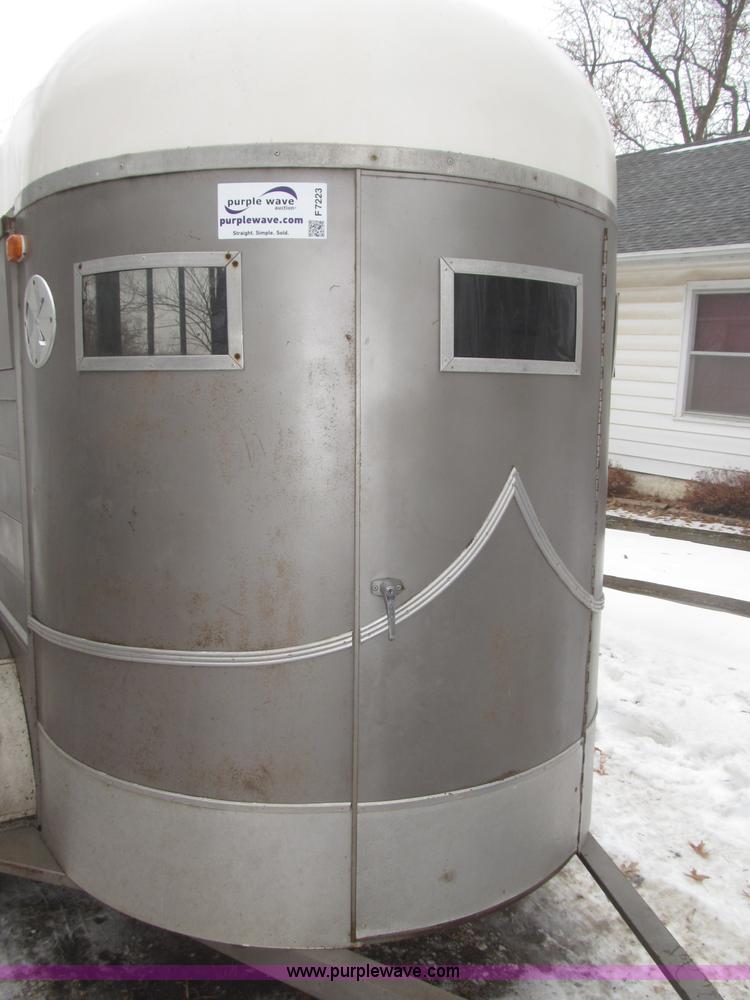 image for item F7223 1977 Flying L two horse tandem axle stock trailer