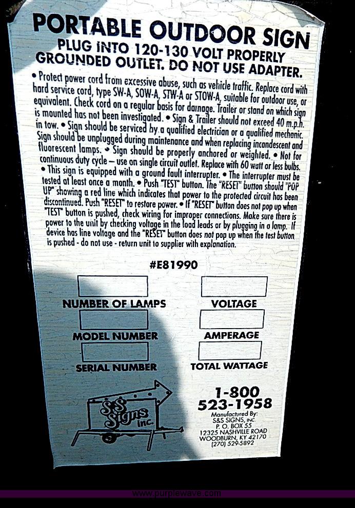 image for item H1263 8' x 4' electric sign board