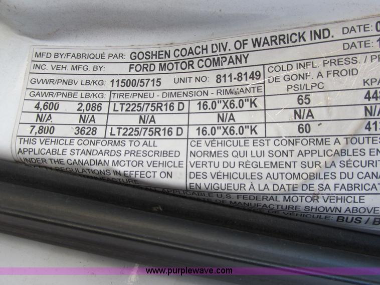 image for item I4939 1998 Ford Econoline E350 transit bus