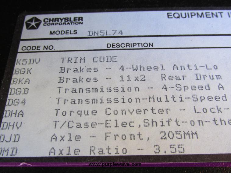 image for item I4940 2001 Dodge Durango SLT SUV