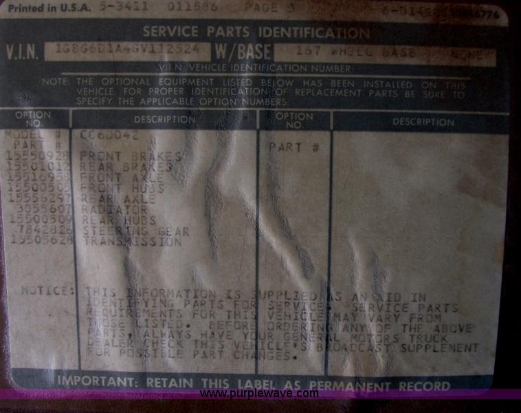 image for item I4943 1986 Chevrolet Kodiak flatbed truck