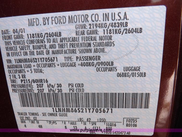 image for item I9205 2001 Lincoln LS