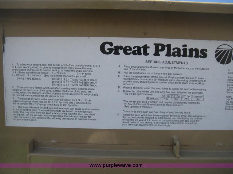 image for item I5714 1997 Great Plains Solid Stand 1510 grain drill