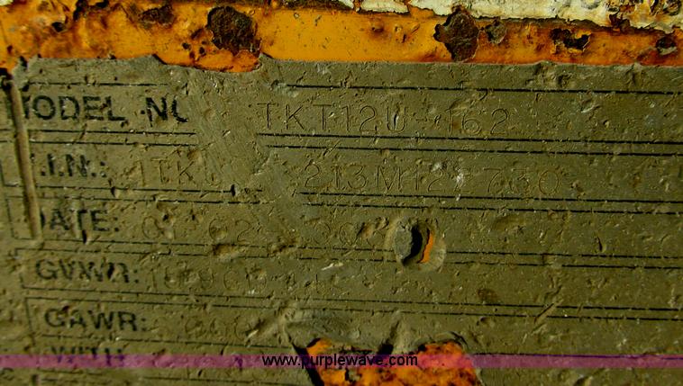 image for item E5266 2003 Trail King TKT-120 tandem axle equipment trailer