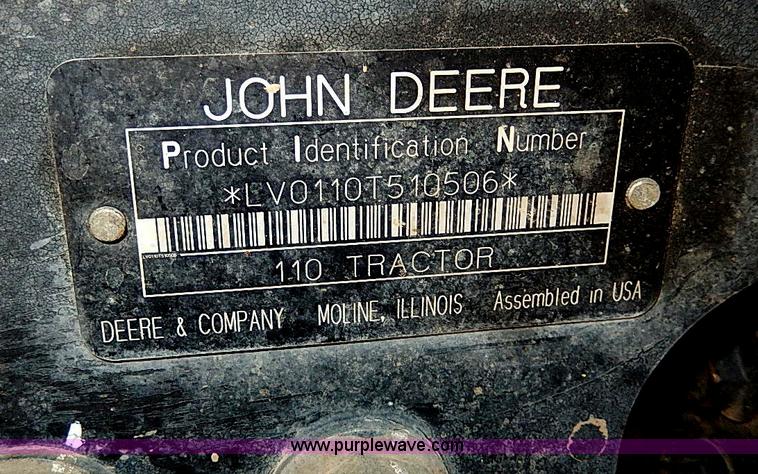 image for item H1271 2006 John Deere 110 backhoe