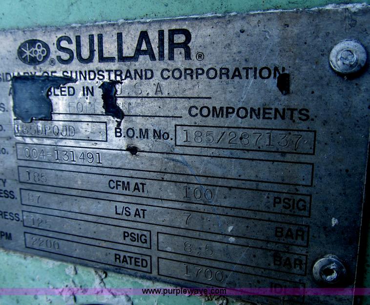 image for item I4933 Sullair 185DP9JD air compressor