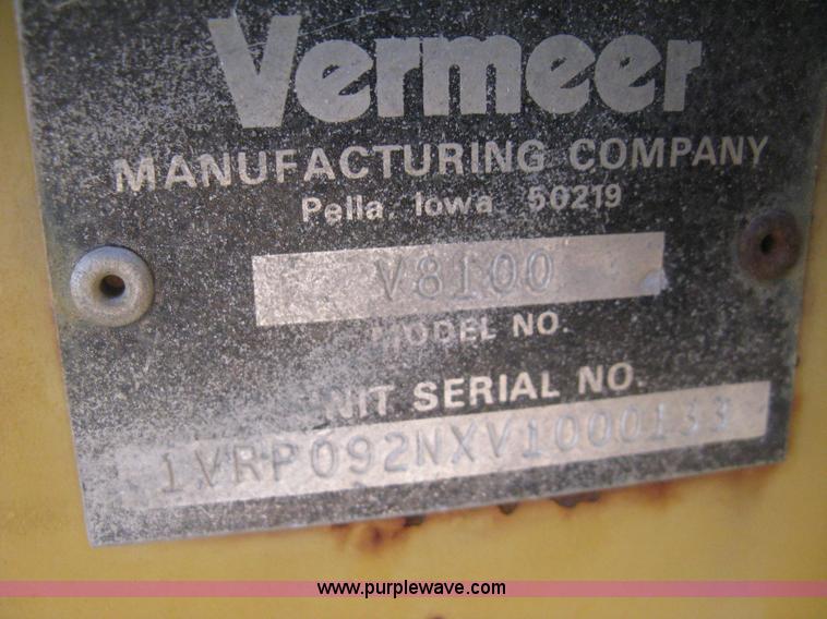 image for item I5717 1997 Vermeer V8100 trencher
