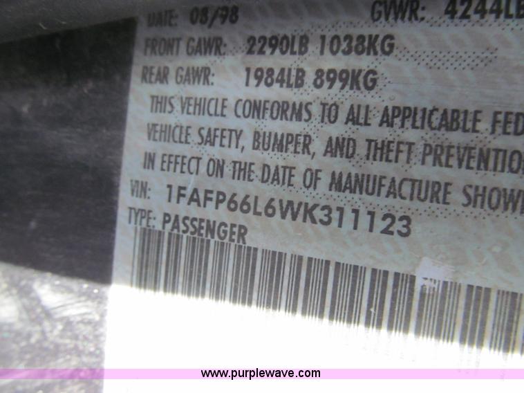 image for item G9601 1998 Ford Contour SE