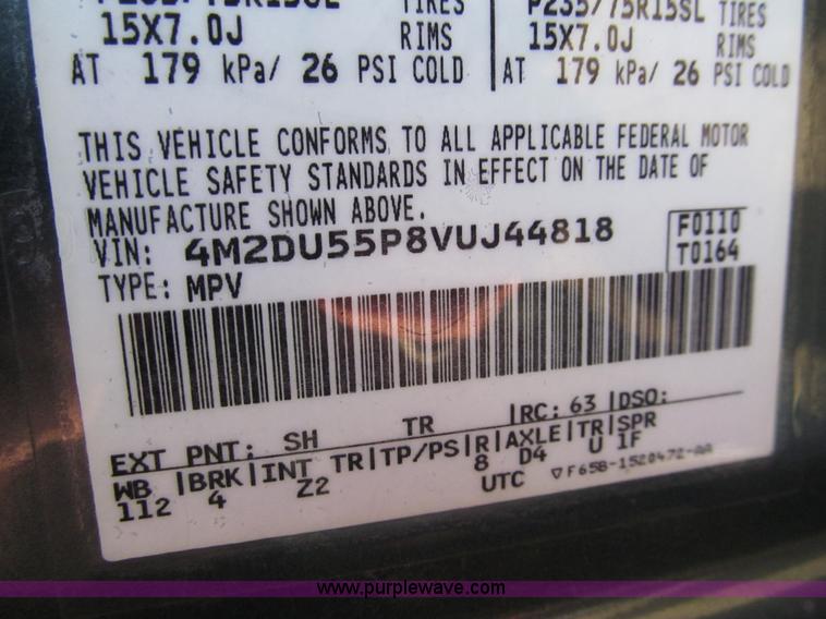 image for item G9642 1997 Mercury Mountaineer SUV