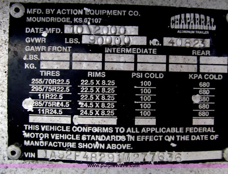 image for item G9582 2001 Chaparral aluminum trailer