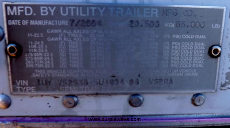 image for item I9224 2005 Utility 3000R refrigerated trailer