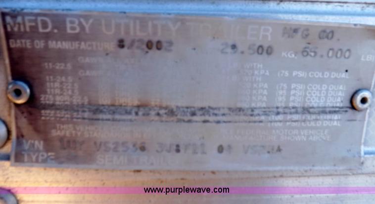 image for item I9231 2003 Utility refrigerated trailer