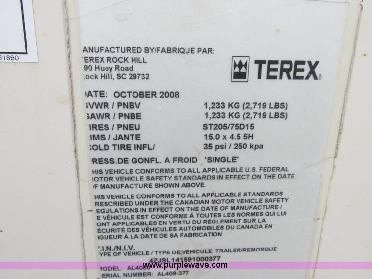 image for item F4861 2008 Terex AL4000 generator