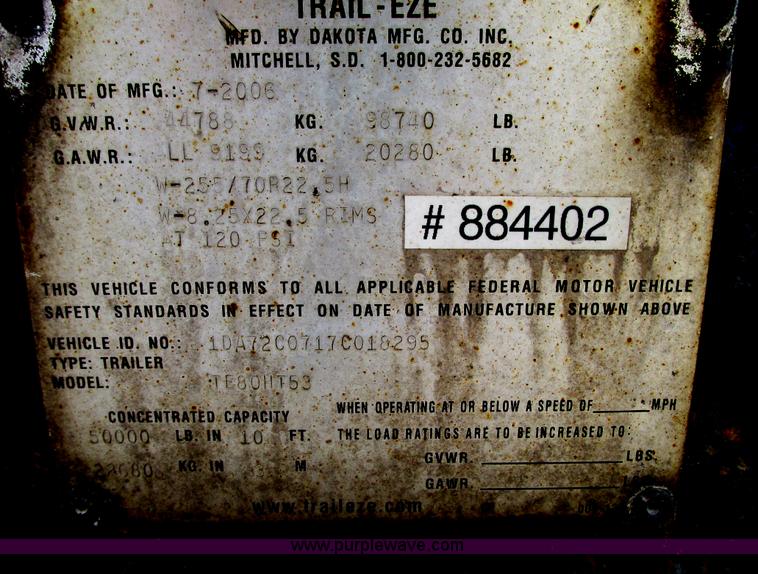 image for item G9174 2007 Trail-Eze TE80HT equipment trailer