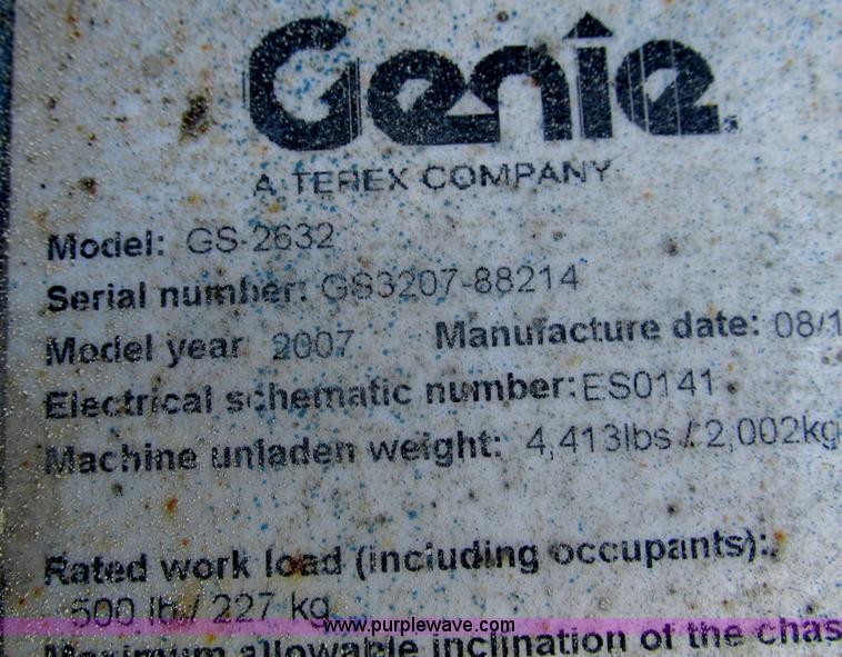 image for item G9367 2007 Genie GS-2632 scissor lift