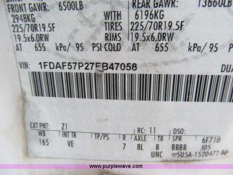 image for item G9555 2007 Ford F550 XL Super Duty service truck