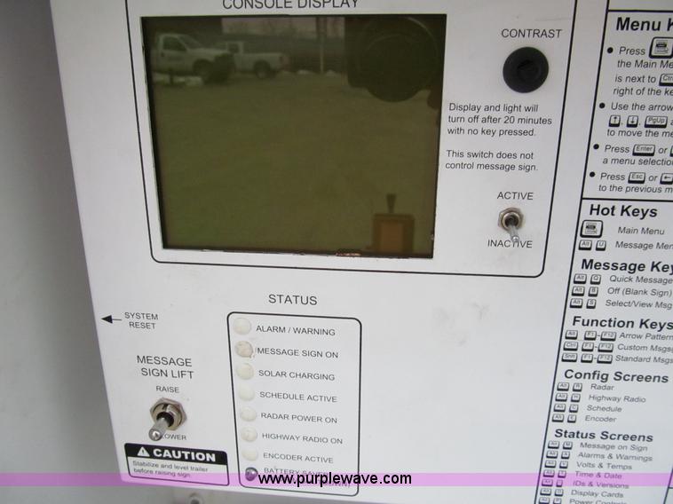 image for item G9559 2008 Wanco WTMMB solar portable sign board