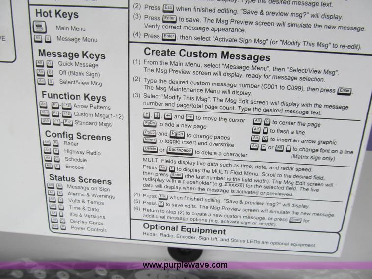 image for item G9559 2008 Wanco WTMMB solar portable sign board