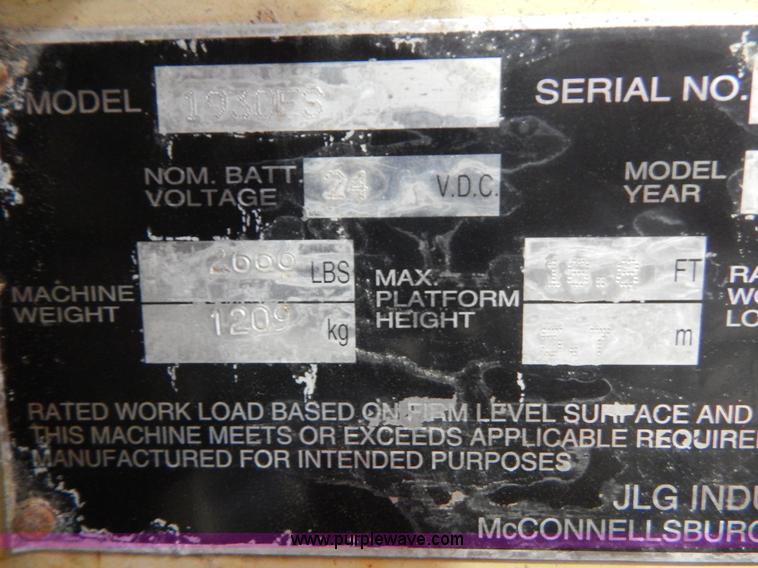 image for item I1225 2006 JLG 1930ES electric scissor lift