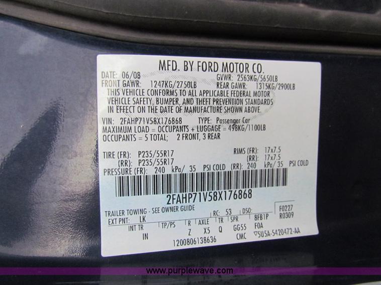 image for item AE9067 2008 Ford Crown Victoria Police Interceptor