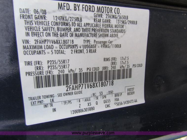 image for item AE9068 2008 Ford Crown Victoria Police Interceptor