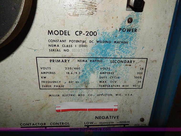 image for item AU9783 Miller CP200 welder