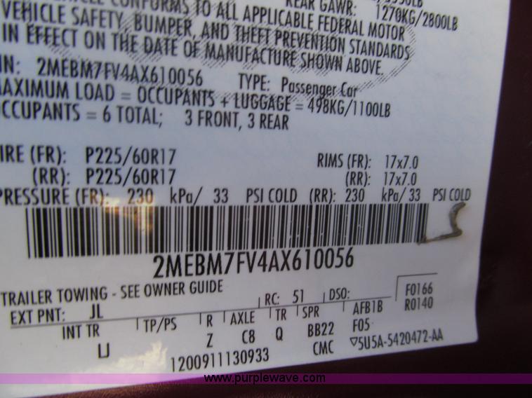 image for item G9579 2010 Mercury Grand Marquis LS Ultimate Edition