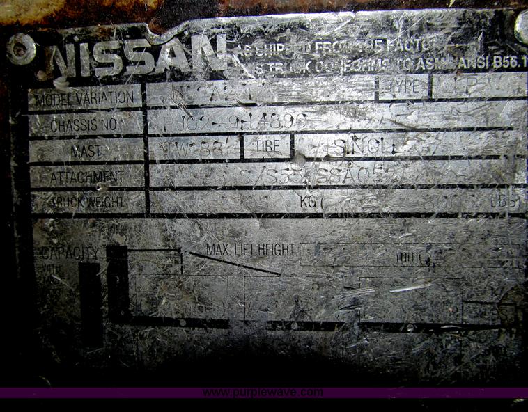 image for item G9603 Nissan 50 forklift