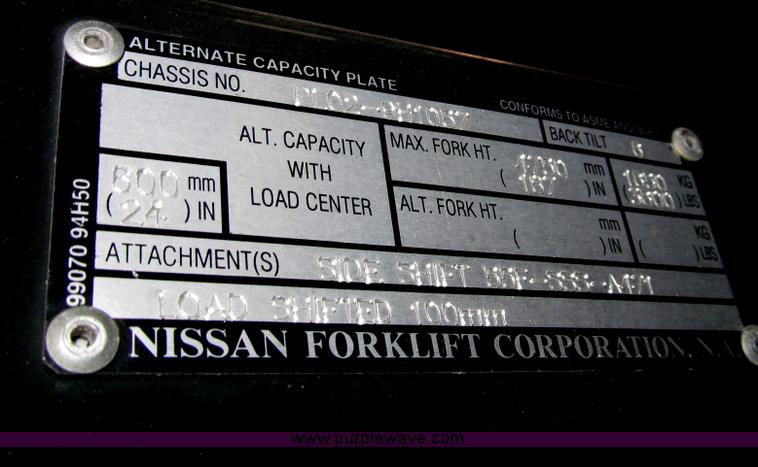 image for item G9608 Nissan 50 forklift