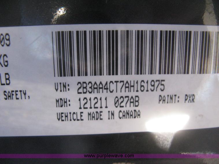 image for item I5710 2010 Dodge Charger Police