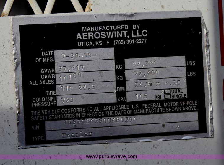 image for item C3718 2010 Aeroswint trailer