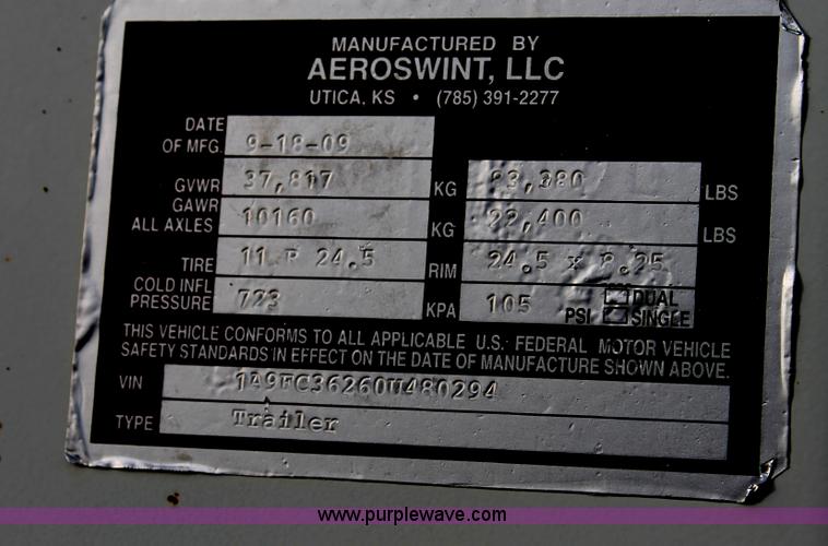 image for item C3720 2010 Aeroswint trailer