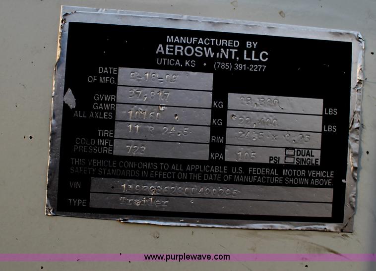 image for item C3722 2010 Aeroswint trailer