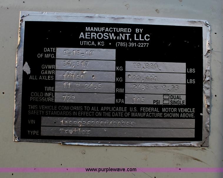 image for item C3722 2010 Aeroswint trailer