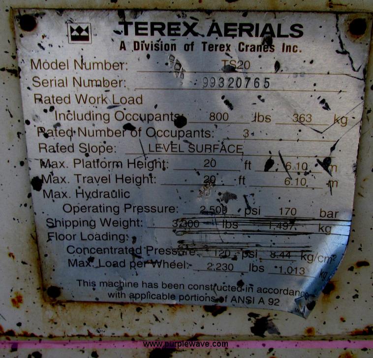 image for item F4850 Terex TS20 scissor lift