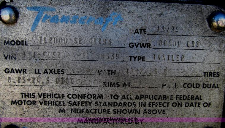 image for item G2237 1996 Transcraft TL2000 Super Beam flatbed trailer