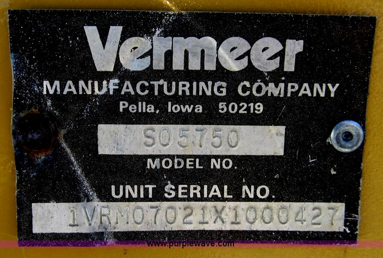 image for item G2240 1999 Vermeer V5750 trencher