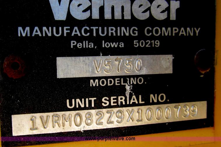 image for item G2240 1999 Vermeer V5750 trencher