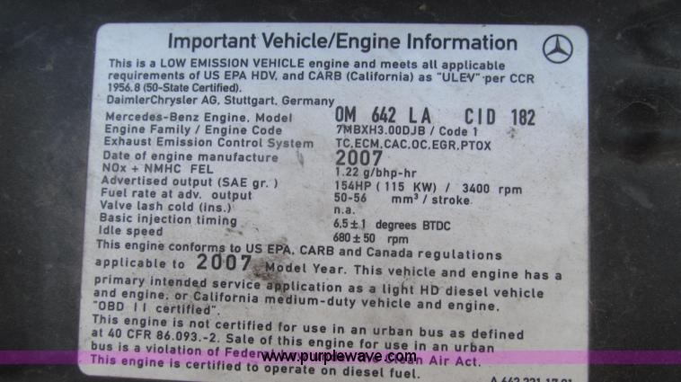 image for item G2256 2007 Freightliner Sprinter 3500 service truck