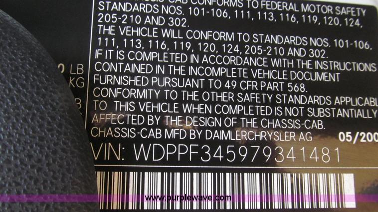 image for item G2256 2007 Freightliner Sprinter 3500 service truck